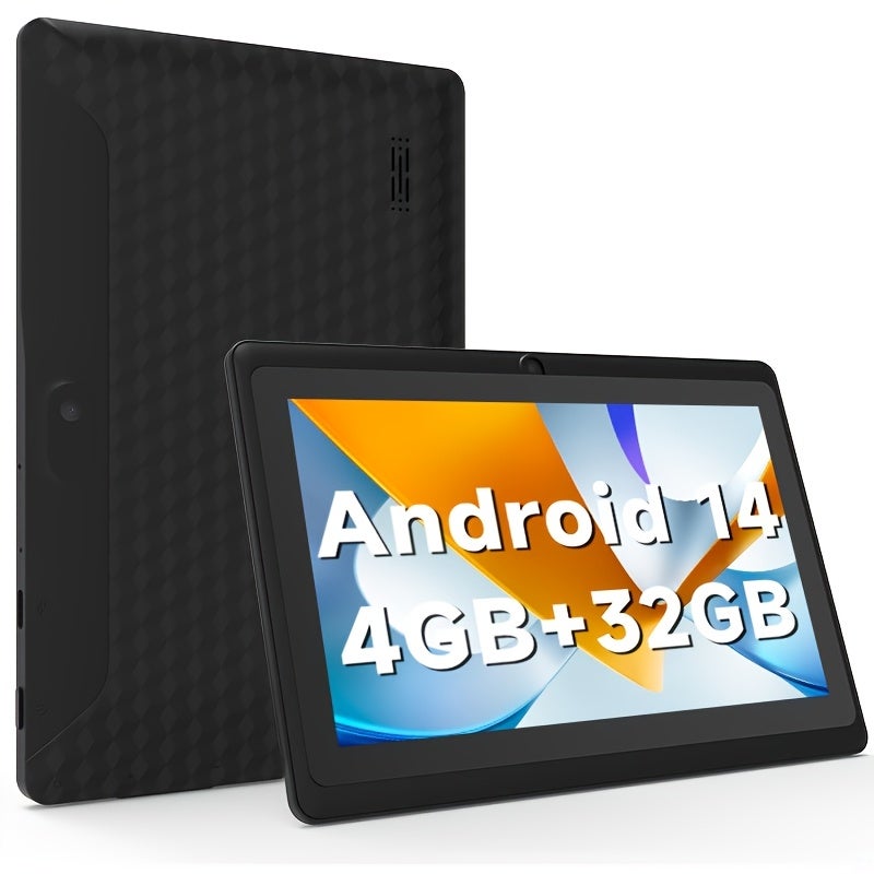 YQSAVIOR Android Tablet 7 Inch, Android 14.0 Tableta 32GB Storage 512GB SD Expansion Tablets PC, Quad-core Processor 1024x600 IPS HD Touchscreen