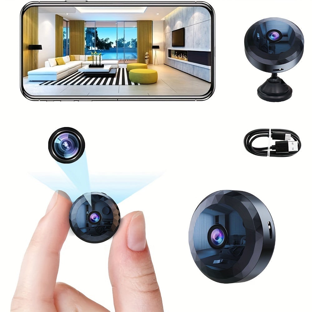 1pc Mini WiFi Security Camera, 1080P HD Wireless Nanny Cam, Indoor/Outdoor Compact Surveillance and Real-Time Alerts